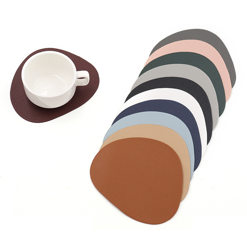 Marble Coaster Set - 인조 가죽 플레이스매트 및 컵받침 세트,