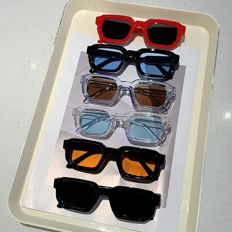 Designer Sunglasses - 빈티지 직사각형 프레임 선글라스 야외 남성