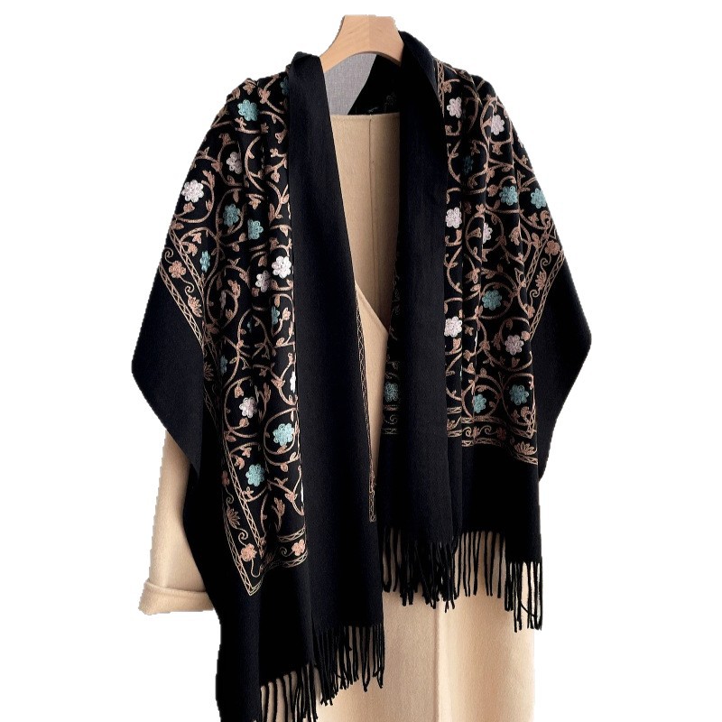 Cashmere Scarf - 2025 신상 자수 캐시미어 스카프 여성