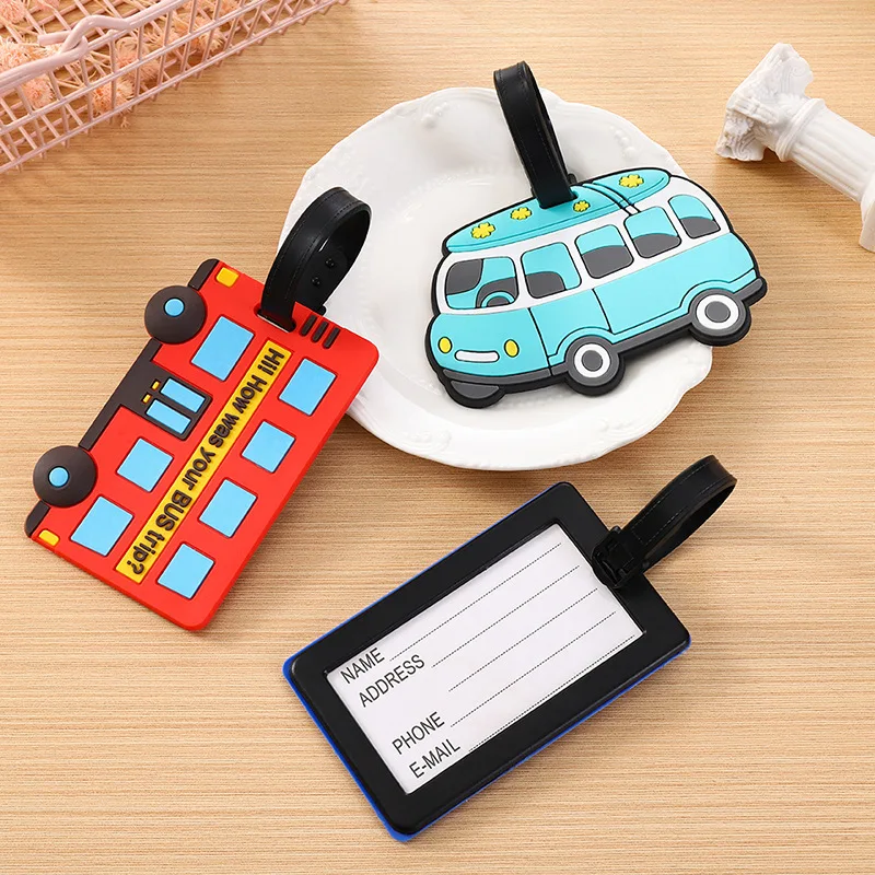 Travel Luggage Set - 귀여운 만화 자동차 PVC 실리콘 수하물