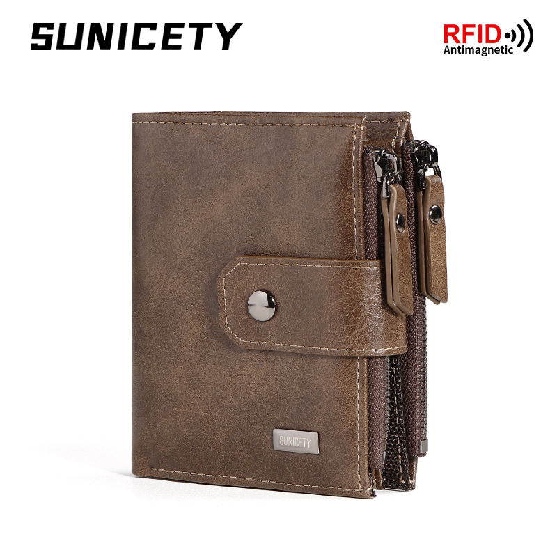 Leather Wallet Men - 남성용 도난 방지 해외 비즈니스 가죽