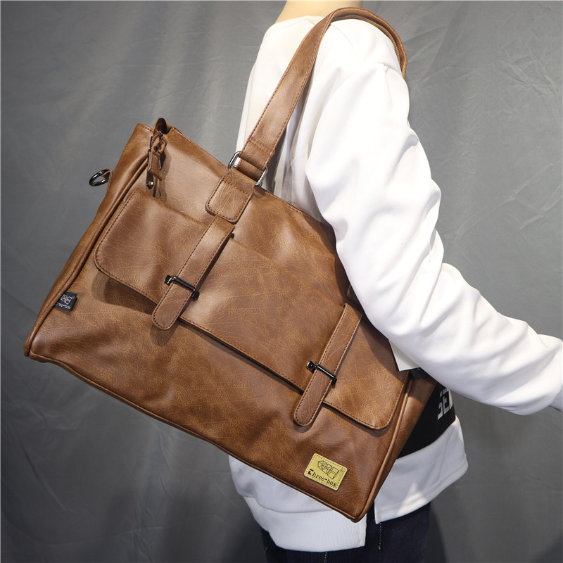 Leather Briefcase - 한국어 패션 디자이너 가죽 숄더 백