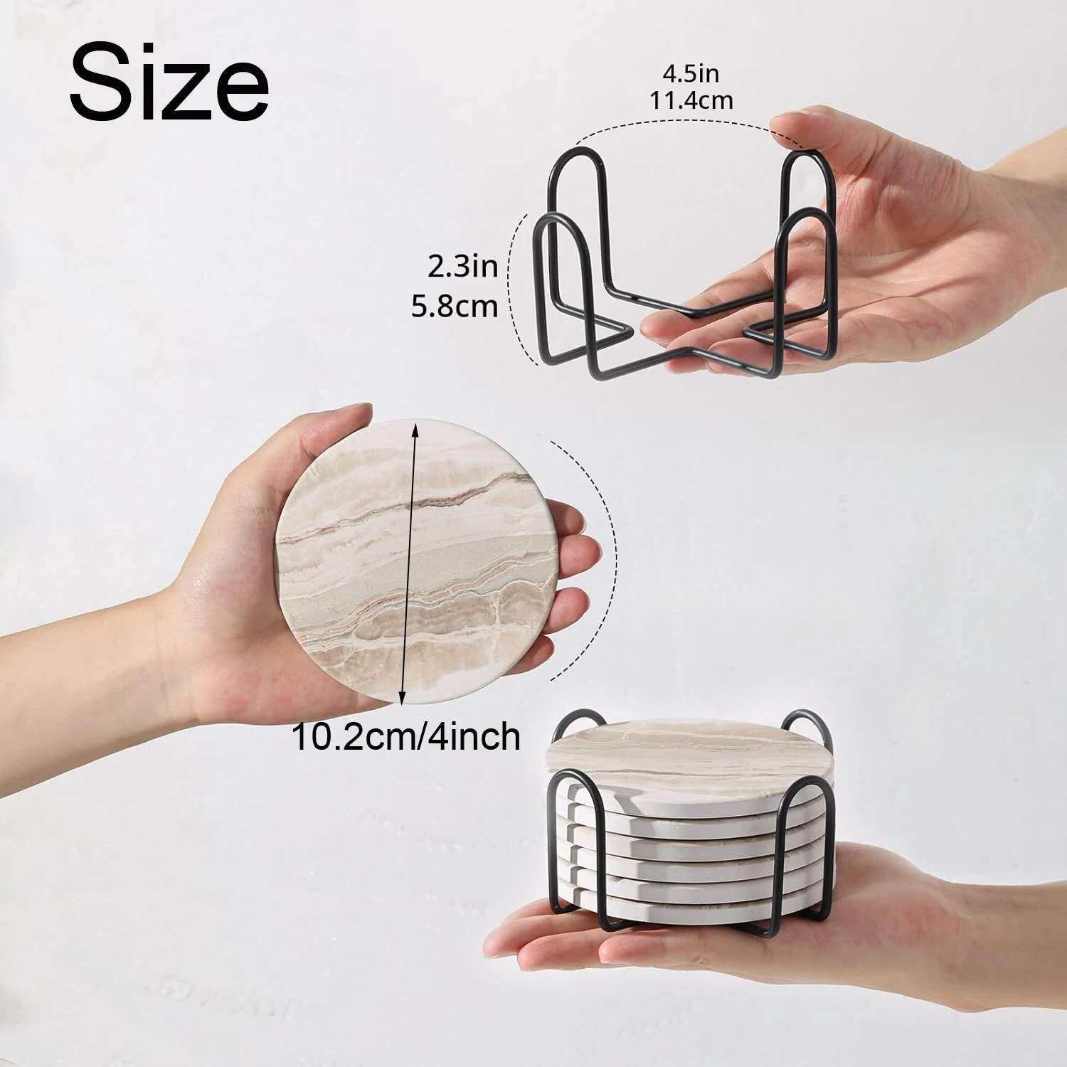 브래킷이 포함된 6개 음료 컵받침 세트, 대리석 스타일 - Marble Coaster Set 리뷰 및 가격