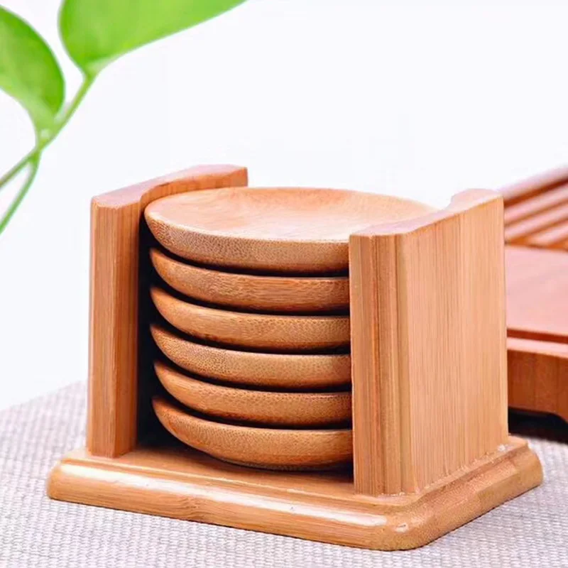 둥근 모양 대나무 컵 받침, 유리 컵, 차 컵, 커피  - Marble Coaster Set 리뷰 및 가격