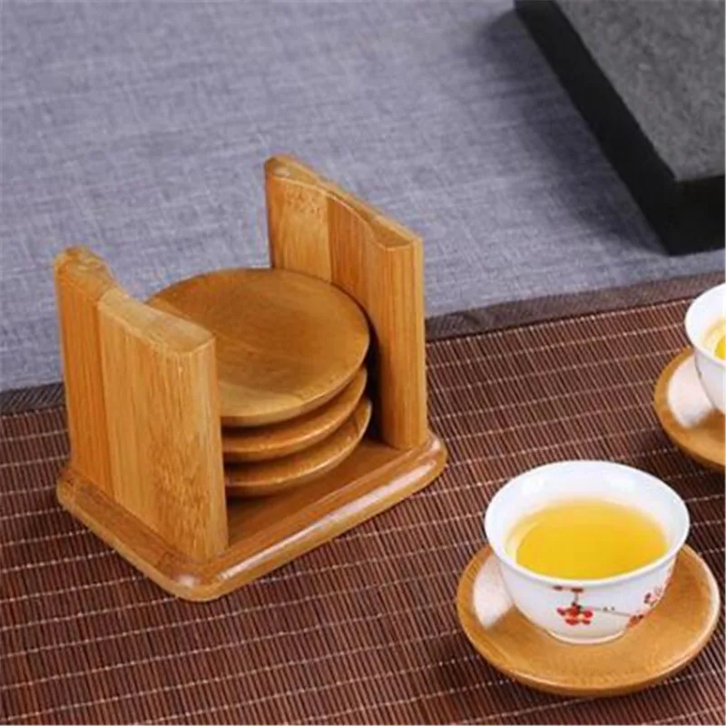 둥근 모양 대나무 컵 받침, 유리 컵, 차 컵, 커피  - Marble Coaster Set 리뷰 및 가격
