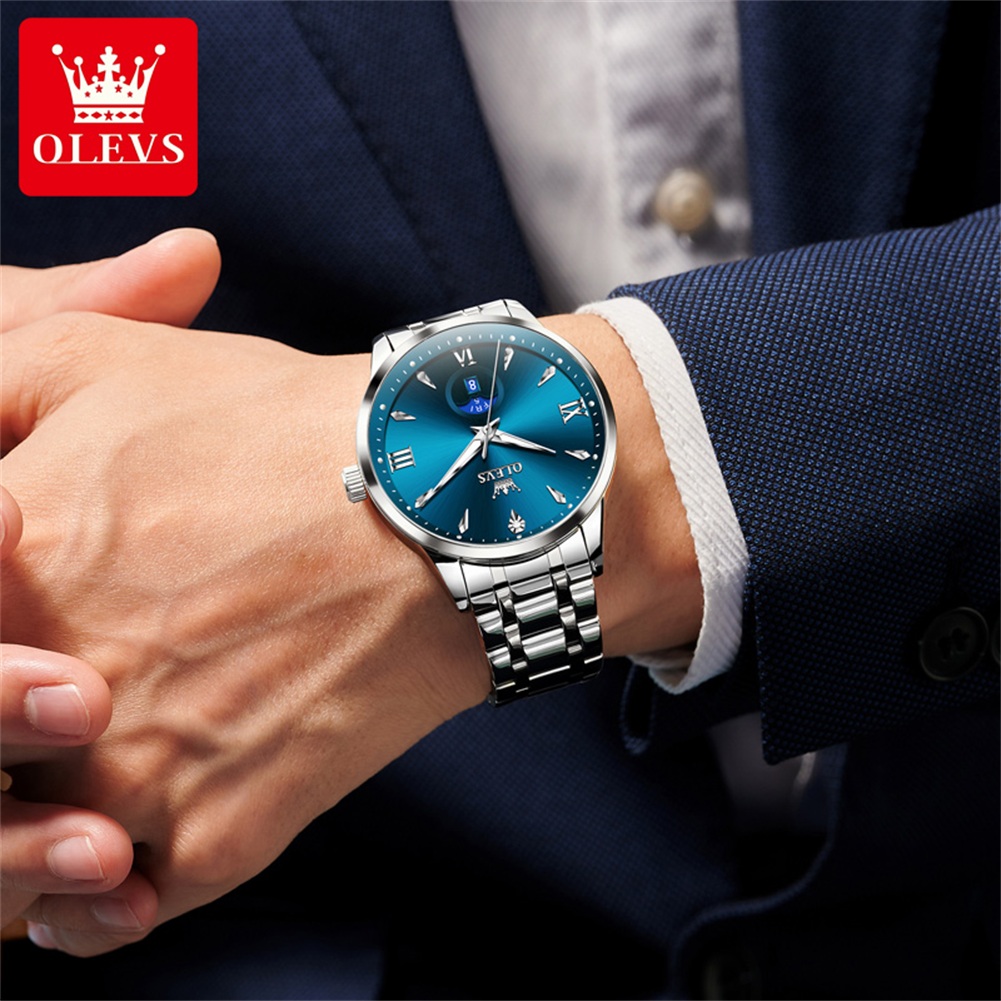 OLEVS Moon Phase 남성용 시계 달력 30m - Luxury Watch Men 리뷰 및 가격