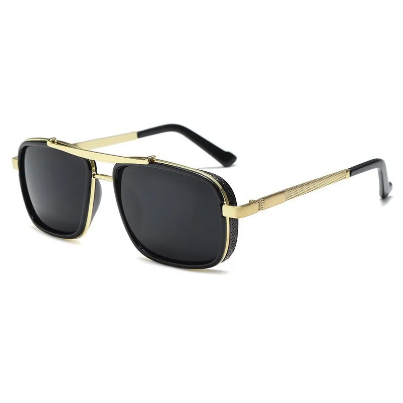 럭셔리 직사각형 남성용 선글라스 레트로 메탈 스팀펑크  - Sunglasses Uv400 리뷰 및 가격