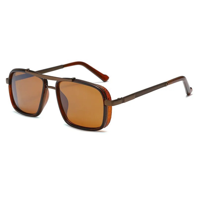 럭셔리 직사각형 남성용 선글라스 레트로 메탈 스팀펑크  - Sunglasses Uv400 리뷰 및 가격