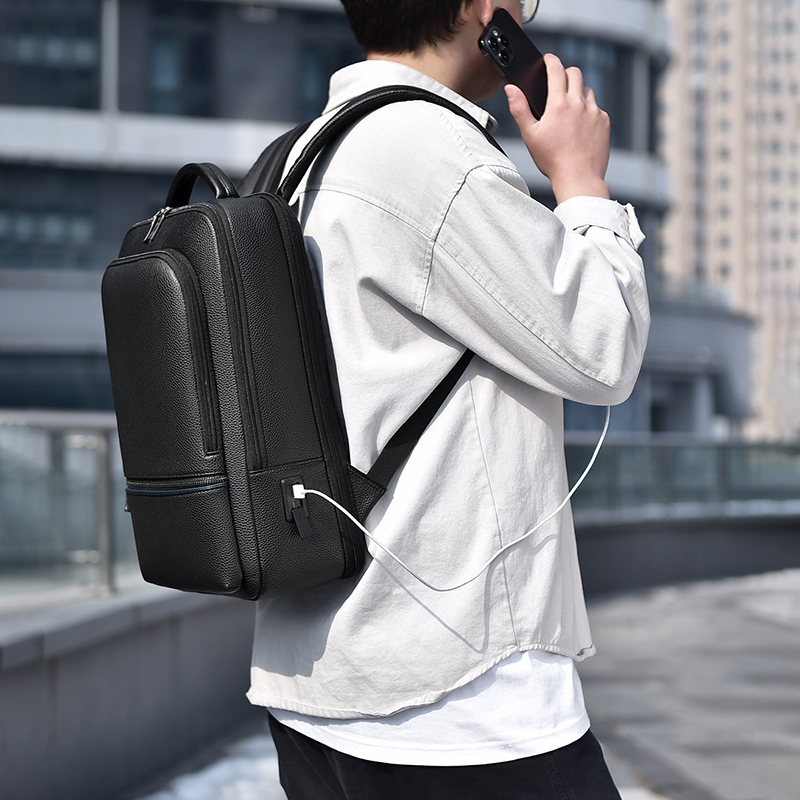 남성용 PU 가죽 배낭, USB 충전, 패션 이그제큐티 - Leather Briefcase 리뷰 및 가격