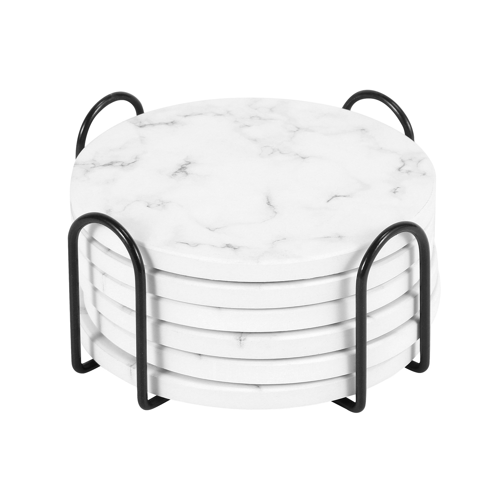 ABAH-음료용 흡수성 컵받침 세트(홀더 포함), 6개 - Marble Coaster Set 리뷰 및 가격