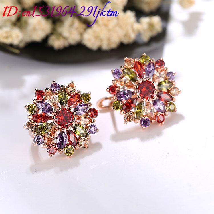 천연 크리스탈 꽃 귀걸이, 진짜 보석 조각, 빈티지 디 - Gold Plated Jewelry 리뷰 및 가격