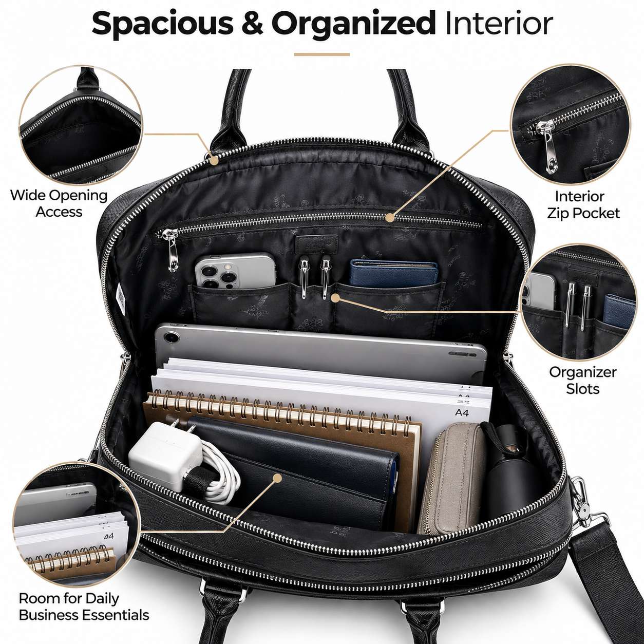 클래식한 디자인의 남성용 비즈니스 브리프케이스, 사무용 - Leather Briefcase 리뷰 및 가격