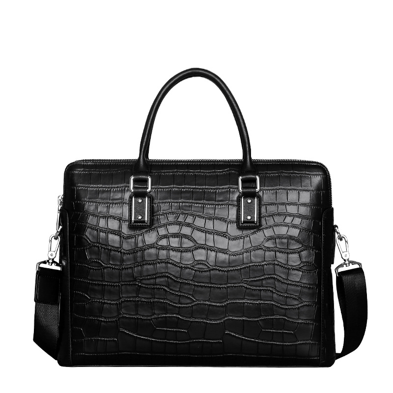 새로운 정품 가죽 남성용 서류 가방, 악어 무늬 엠보싱 - Leather Briefcase 리뷰 및 가격