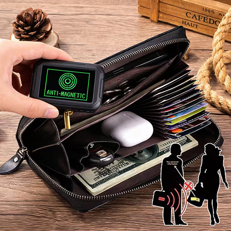 새로운 남성용 빈티지 스타일 천연 가죽 장지갑, 자성  - Leather Wallet Men 리뷰 및 가격