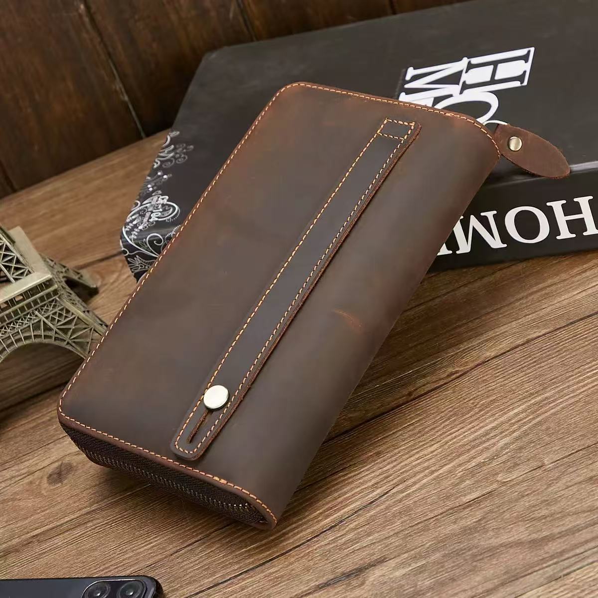 새로운 남성용 빈티지 스타일 천연 가죽 장지갑, 자성  - Leather Wallet Men 리뷰 및 가격
