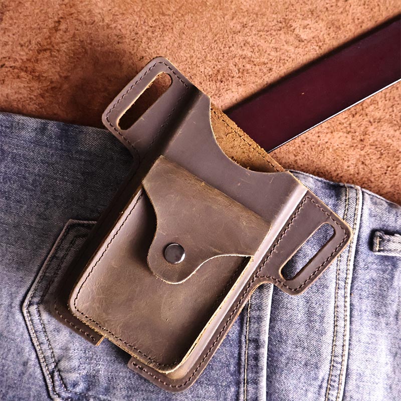 빈티지 최고급 소가죽 고정 허리띠 남성용 허리 가방,  - Leather Wallet Men 리뷰 및 가격