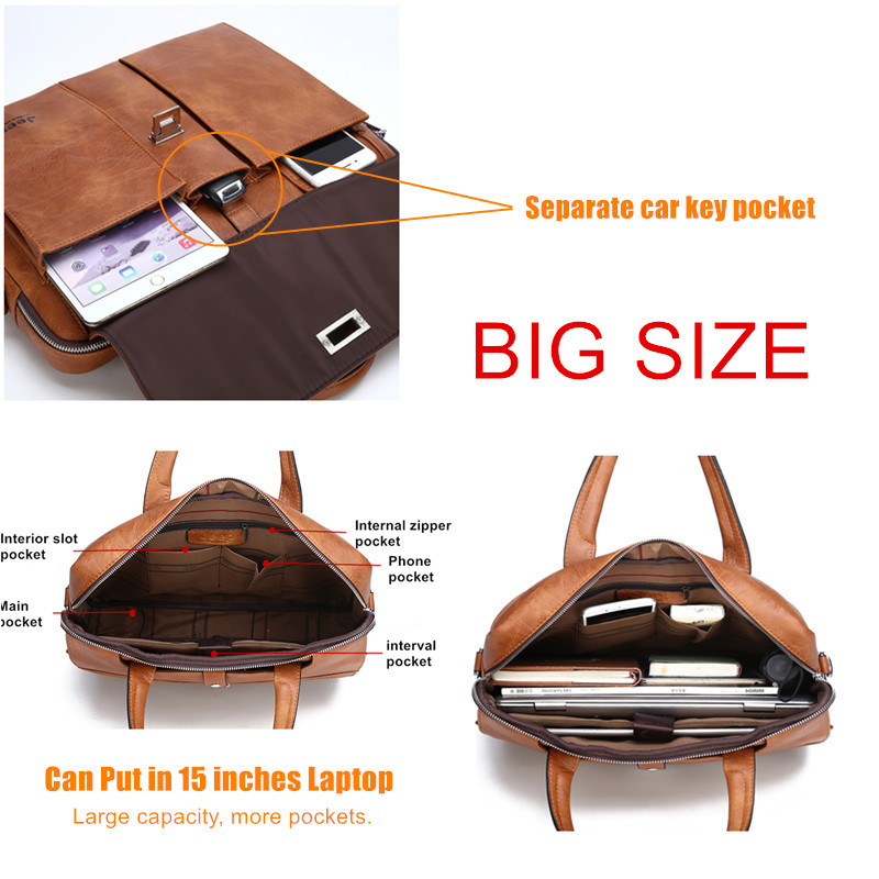 Jeep Buluo 남성용 가죽 서류가방 14인치 노트 - Leather Briefcase 리뷰 및 가격
