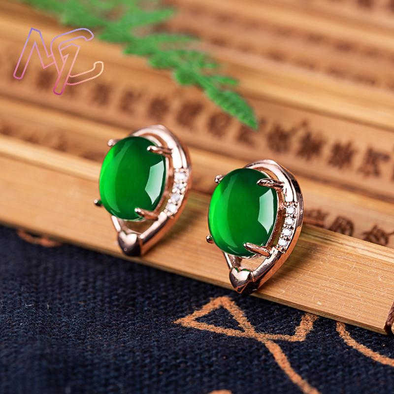 천연 옥 꽃 귀걸이 스톤 이어 스터드 탈리스만 로즈 골 - Gold Plated Jewelry 리뷰 및 가격