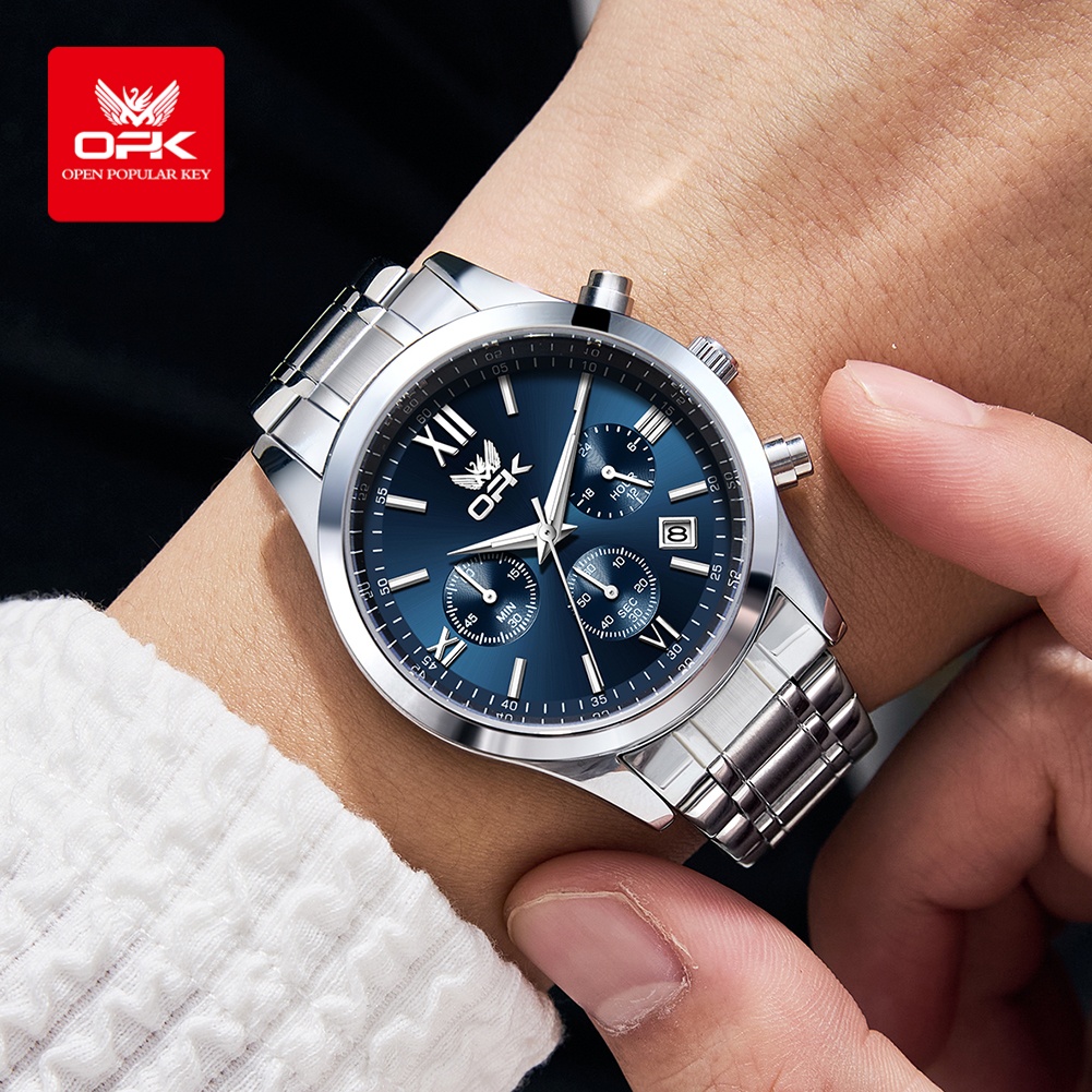 OPK 6052 남성용 시계 자동 날짜 스테인리스 밴드 - Luxury Watch Men 리뷰 및 가격